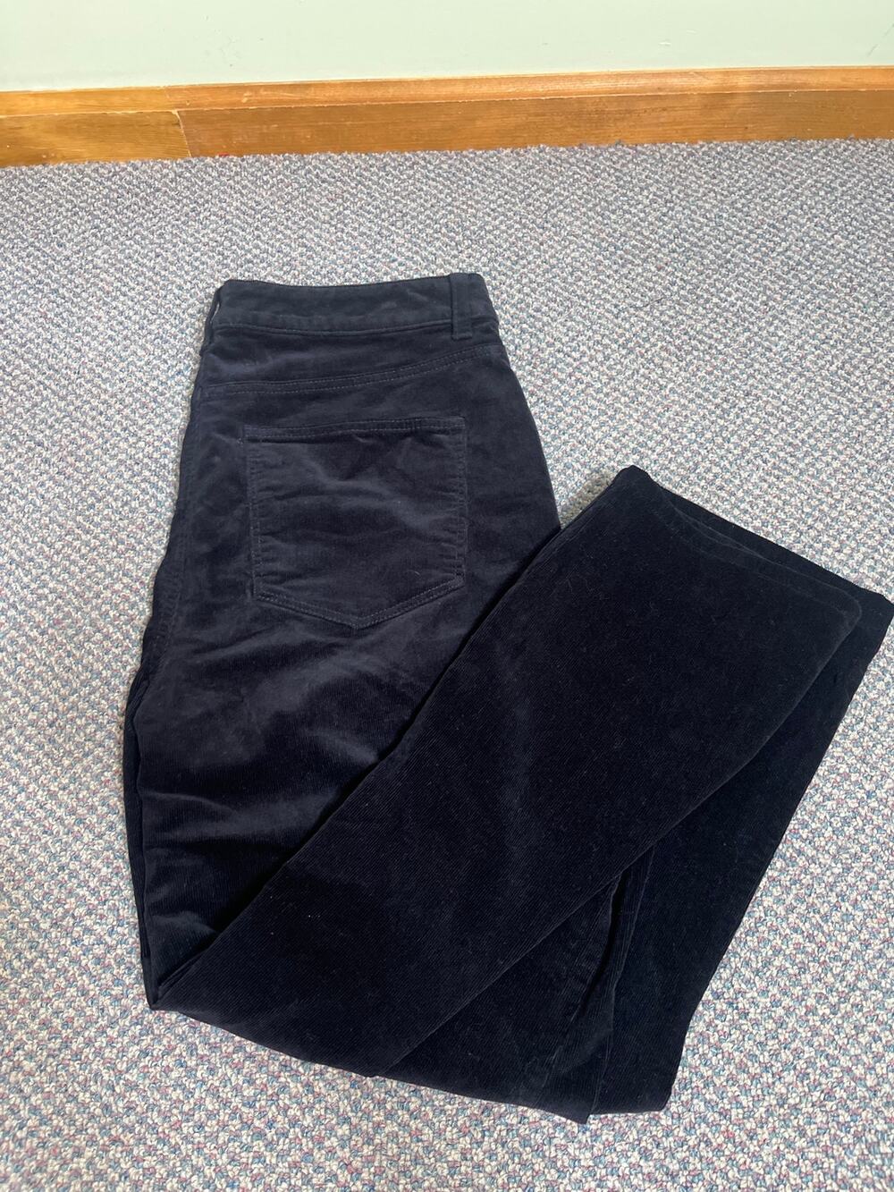Talbots Black Straight Leg Corduroy Pant 12P